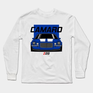 Front Racing Blue Camaro Z 28 Long Sleeve T-Shirt